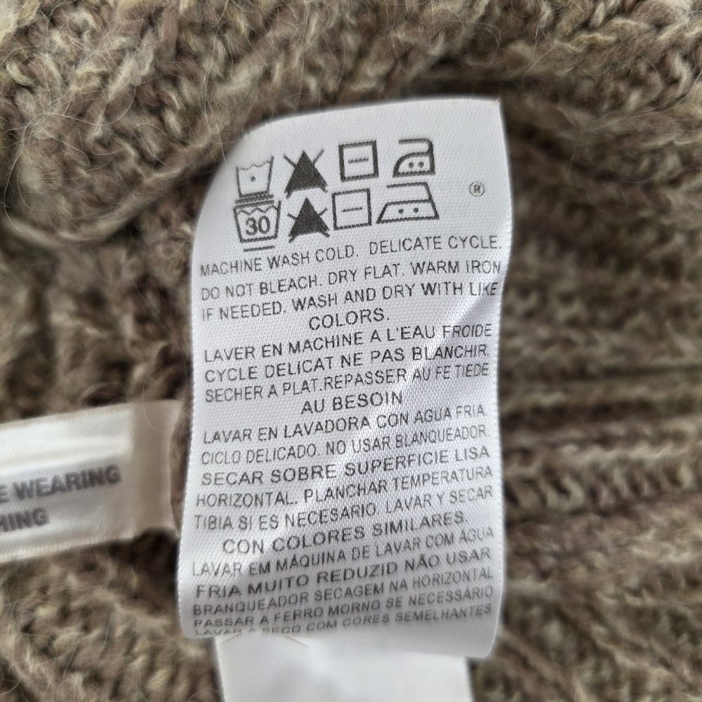 Levi’s Shawl Collar Button Front Chunky Rib Knit Alpaca Blend Cardigan M - Picture 9 of 9